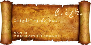 Czigány Ákos névjegykártya